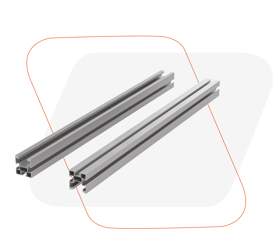 Profili in Alluminio per Fissaggio Pannelli Solari Fotovoltaici Lunghezza  2m (4 Pezzi)